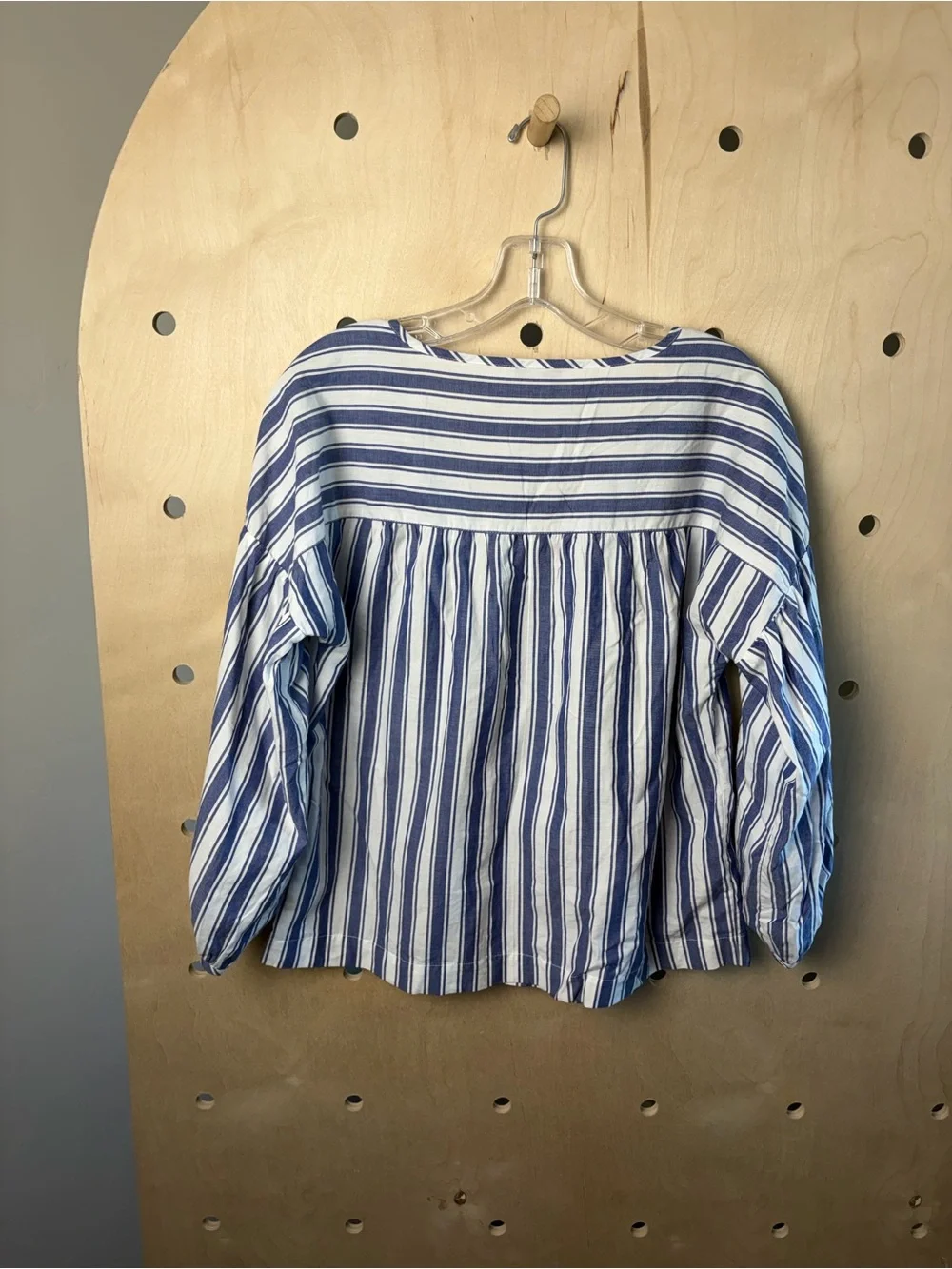 Madewell Peasant Top in Shea Stripe Blue/White Small